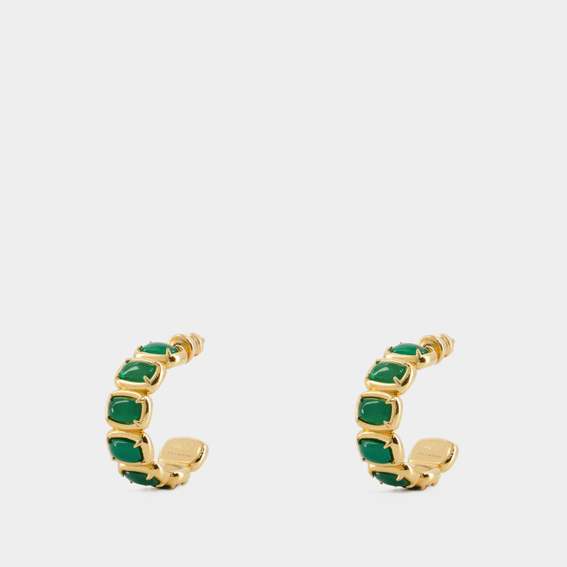 Small Toy Earring - Ivi - Gold Green Onyx - Or