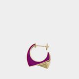 Handcuff Purple Earrings - Rainbow K - Yellow - 9K Gold