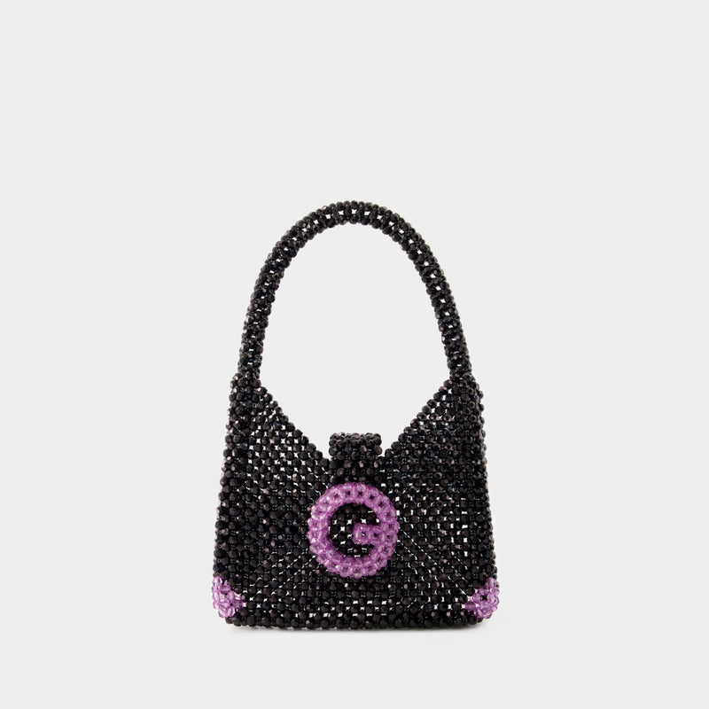 Beaded Hobo Bag - Germanier - Beads - Black