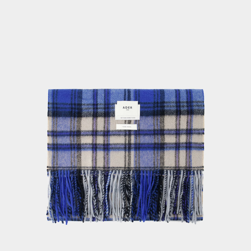 Tartan Scarf - Ader Error - Wool - Blue