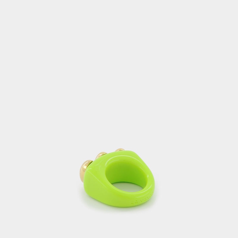 Lime Knuckle Duster Ring in Yellow PVC
