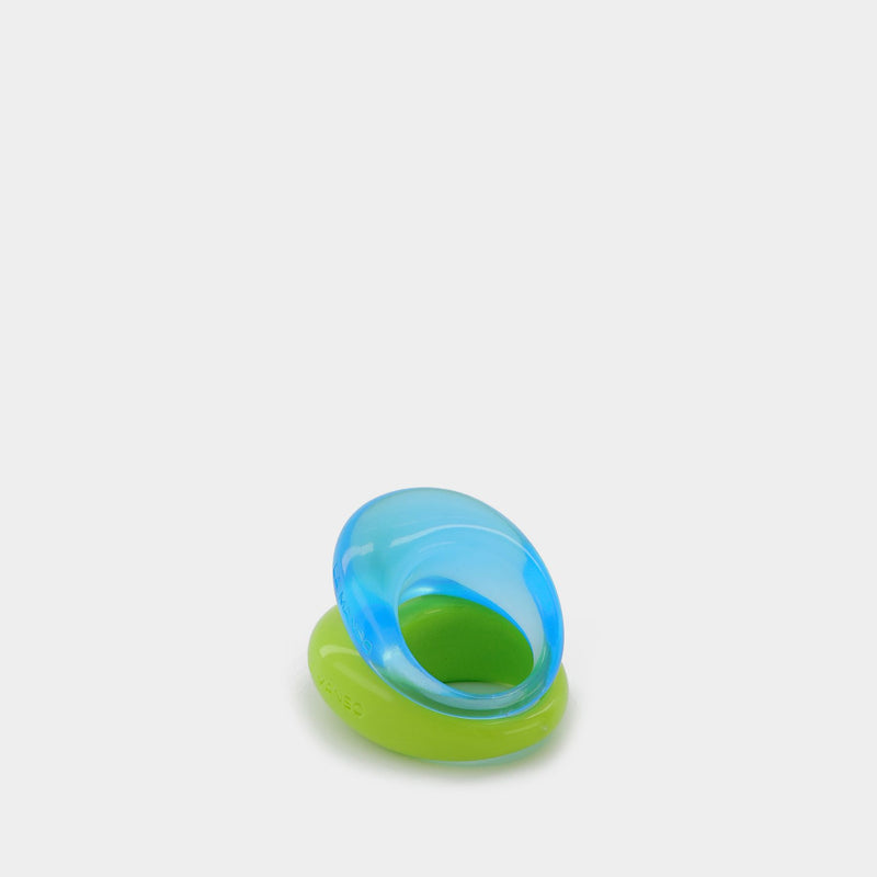 Caribbean Mix Ring in Green/Blue PVC