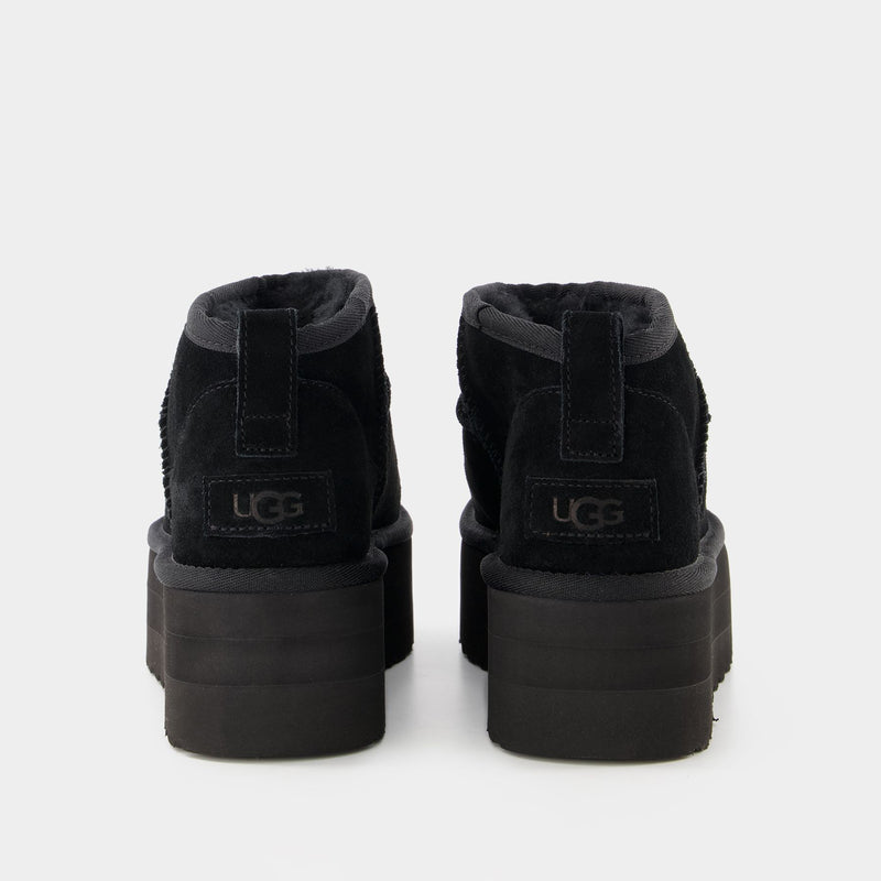 Classic Ultra Mini Platform Ankle Boots - UGG - Leather - Black