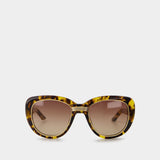 Cat Eye Sunglasses in Brown Acetate