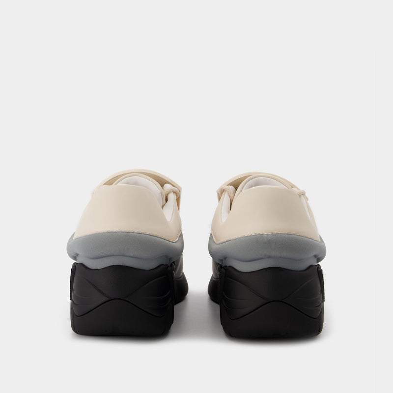 Antei Sneakers in Ivory and Grey Leather