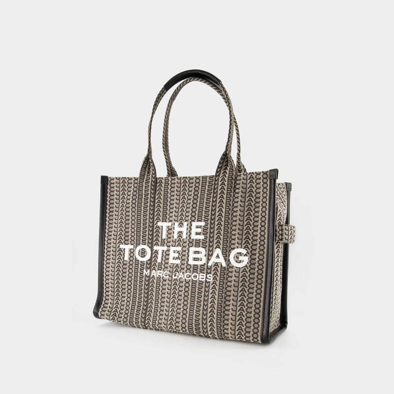 The Large Tote Bag Monogram - Marc Jacobs - Beige Multi - Cotton