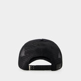 Staggered Logo Trucker Cap - Amiri - Cotton - Black