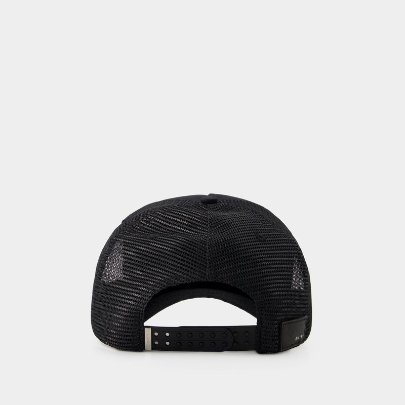 Staggered Logo Trucker Cap - Amiri - Cotton - Black