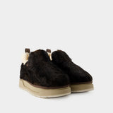 Faux Fur Malibu Ankle Boots - Amiri - Leather - Brown