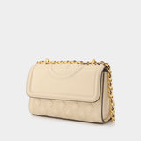 Fleming Small Hobo Bag - Tory Burch -  New Cream - Leather