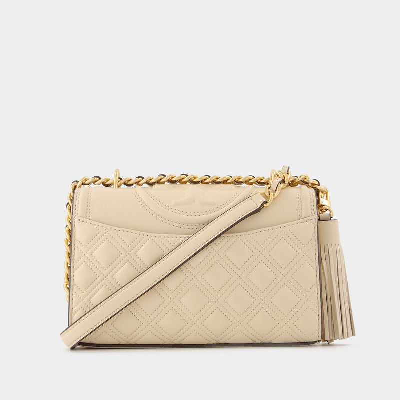 Fleming Small Hobo Bag - Tory Burch -  New Cream - Leather