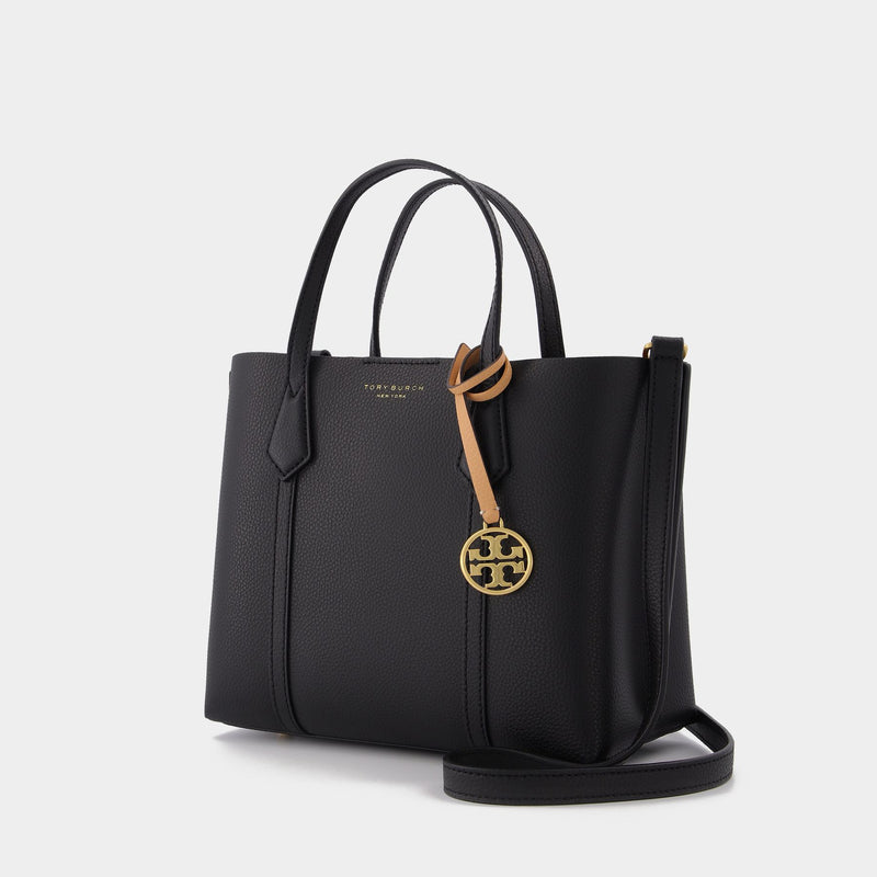 Tory Burch Leather Perry Tote Bag - Black - One Size