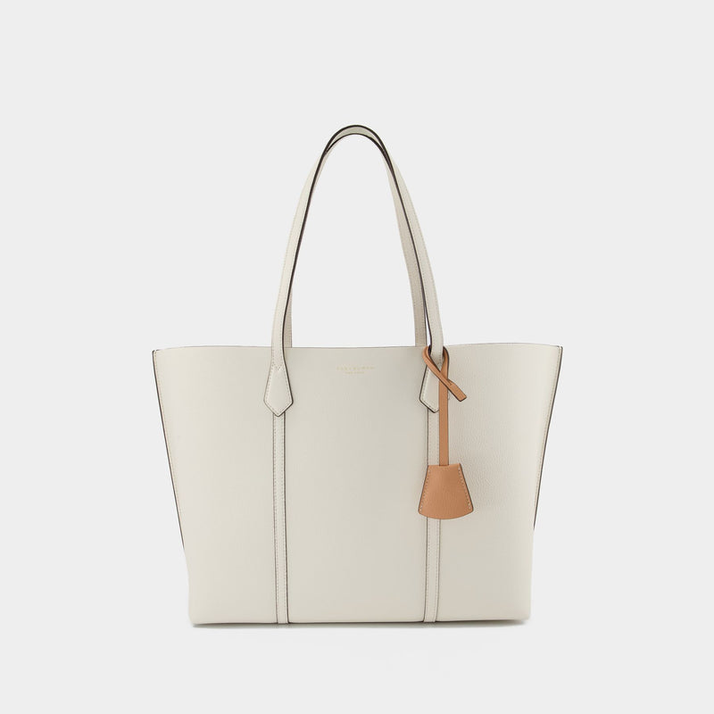 Tory Burch Ivory Leather Perry Tote Bag