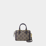 T Monogram Petite Barrel Bag - Tory Burch - Cotton - Tory Navy