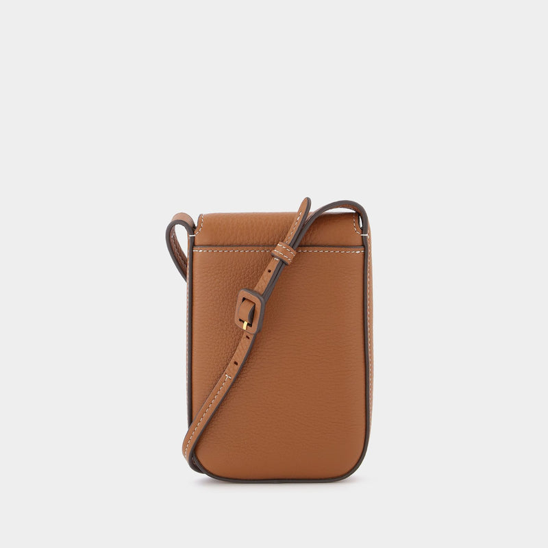 Miller Phone Crossbody in brown leather