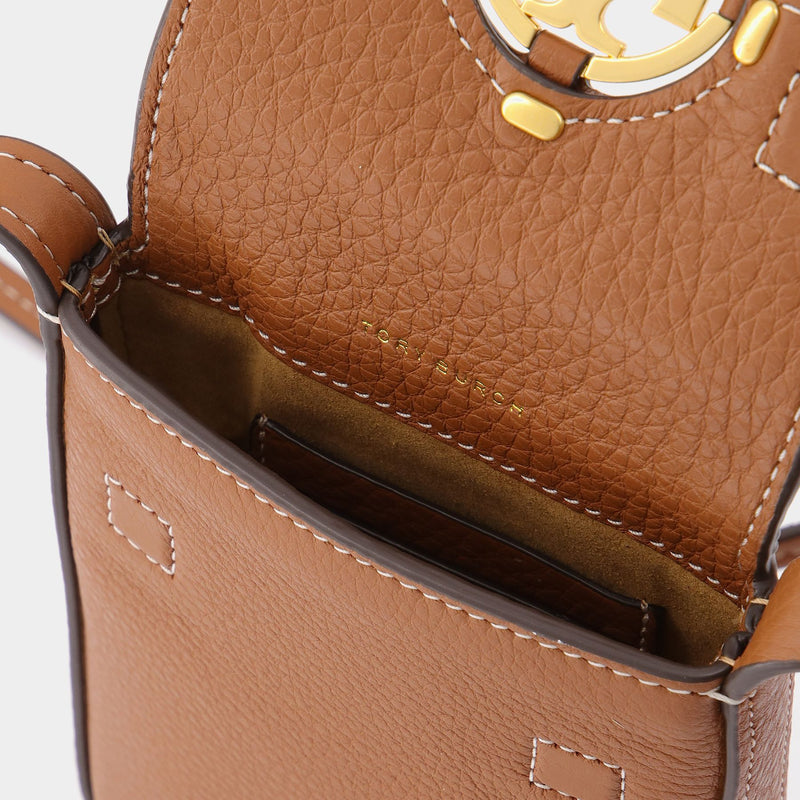 Miller Phone Crossbody in brown leather