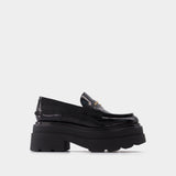 Carter 75 Platform Loafers in Black Leather