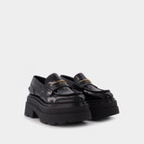 Carter 75 Platform Loafers in Black Leather