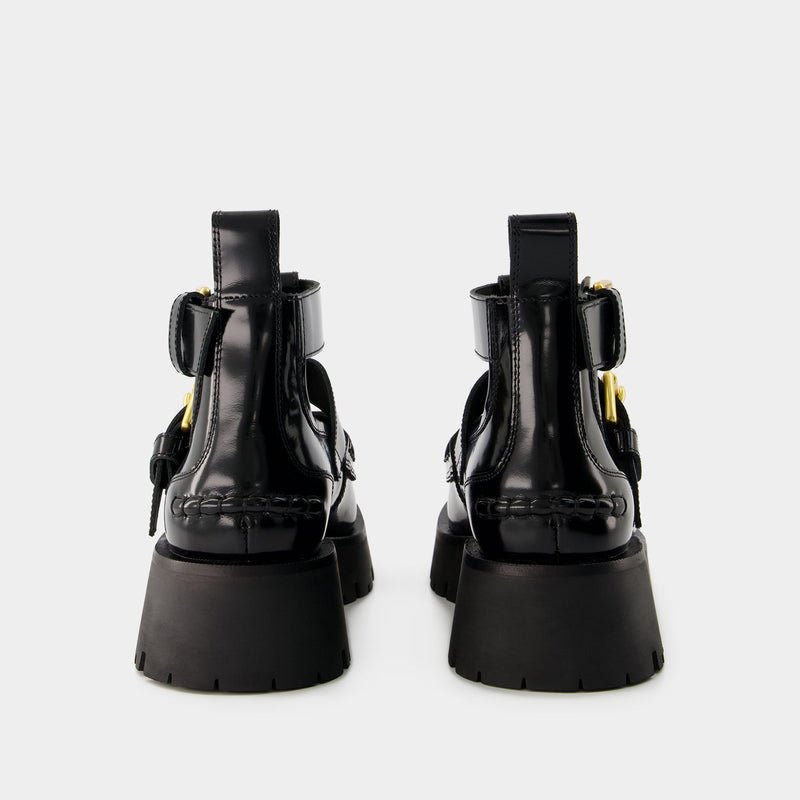 Carter Lug Ankle Boots - Alexander Wang - Leather - Black