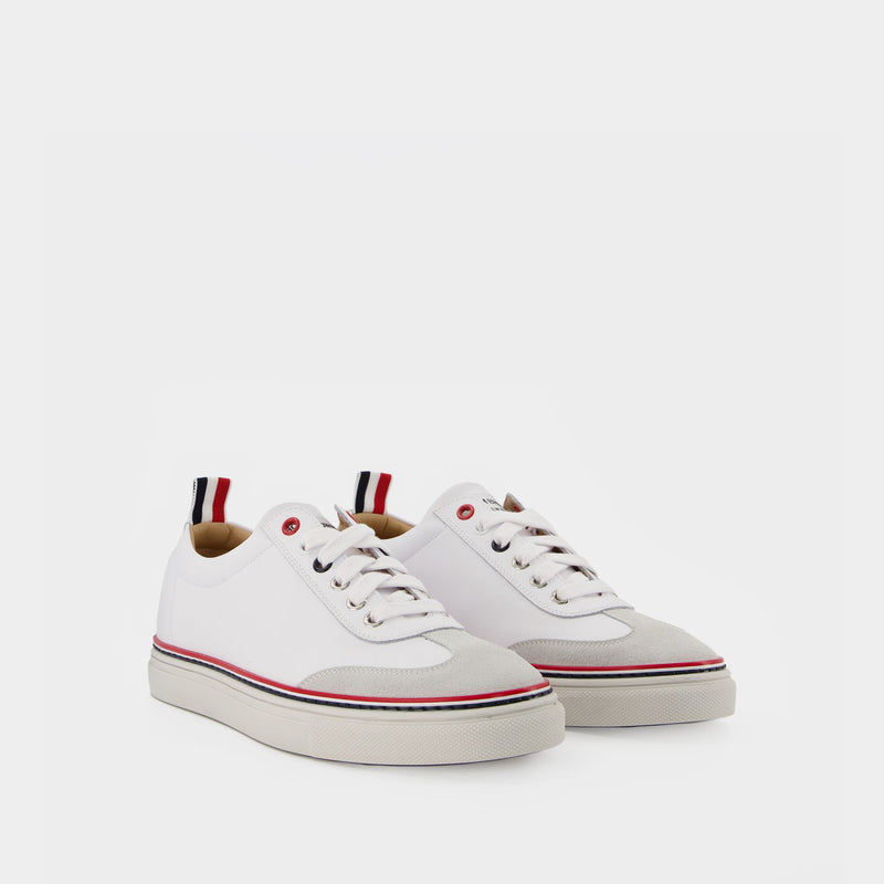 Lo-Top Sneakers - Thom Browne - White - Leather