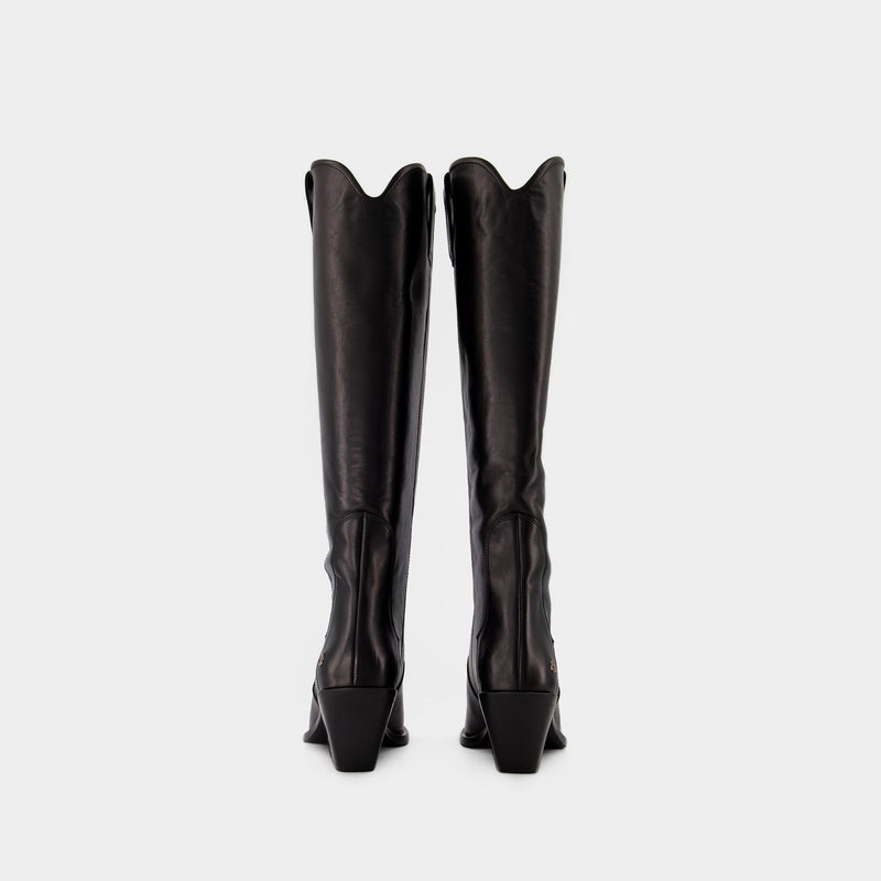 Tall Tania Boots - Anine Bing - Leather - Black