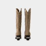 Mid Calf Tania Boots - Anine Bing - Leather - Taupe