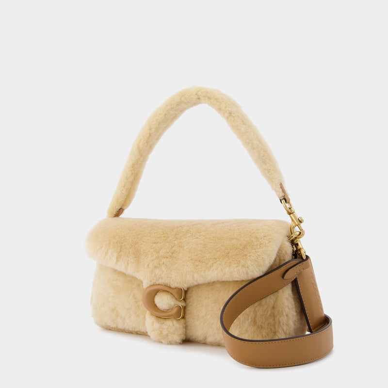 Shearling Pillow Tabby 26 in Beige