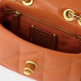Quilted Pillow Madison Shoulder Bag 18 in Orange Leather