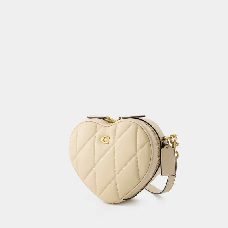 Coach Heart Quilted Leather Crossbody Bag Cream