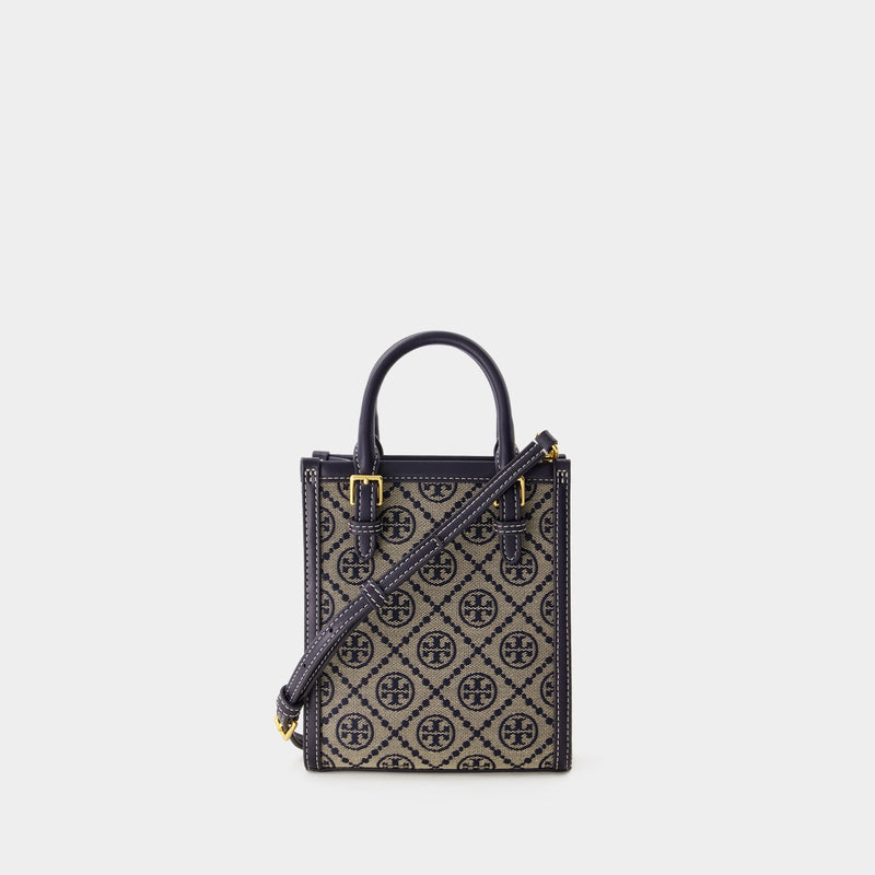 T Monogram Mini Tote - Tory Burch - Cotton - Tory Navy