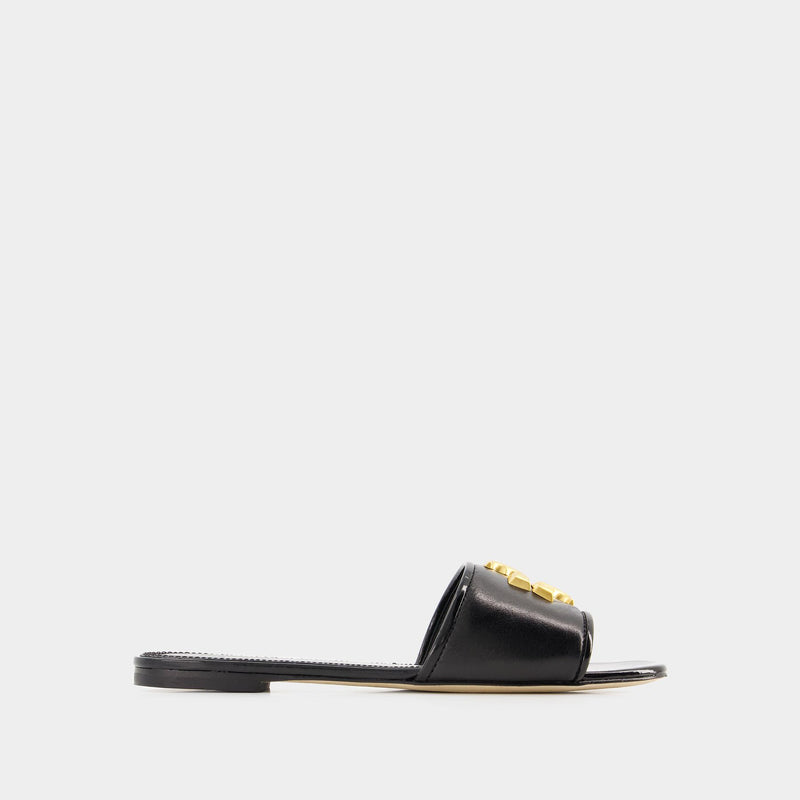 Eleanor Slides - Tory Burch - Leather - Black