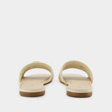 Eleanor Slides - Tory Burch - Leather - New Cream