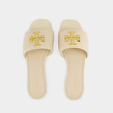 Eleanor Slides - Tory Burch - Leather - New Cream