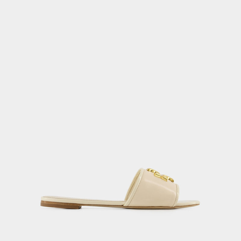 Eleanor Slides - Tory Burch - Leather - New Cream