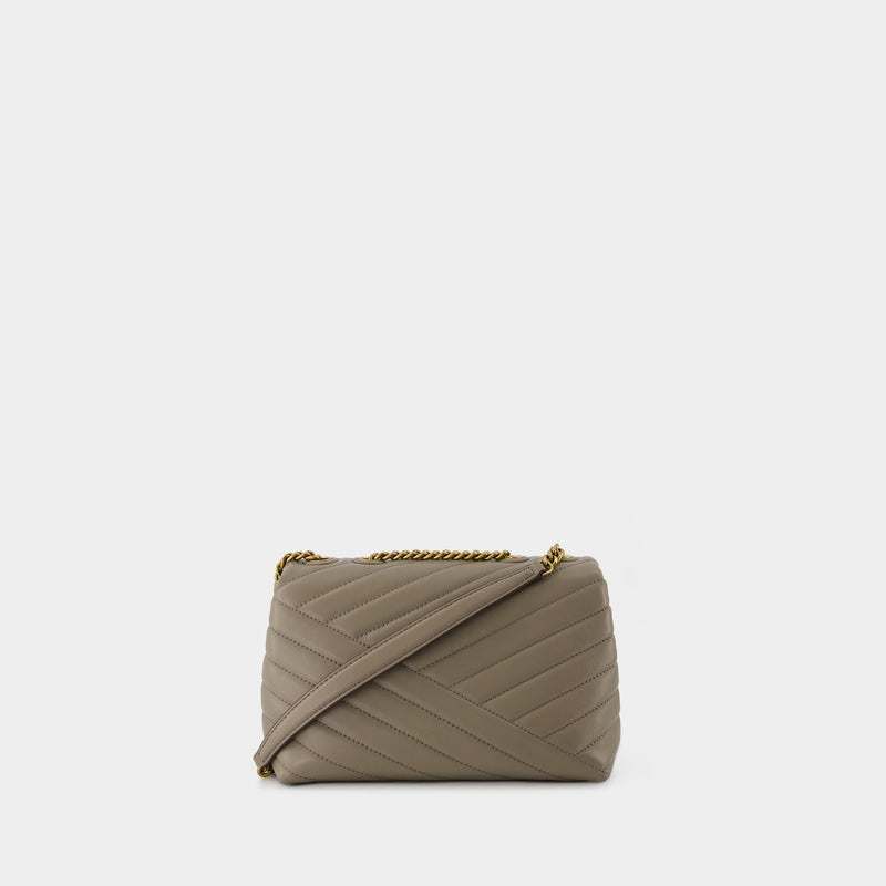 Kira Chevron Small Bag - Tory Burch - Leather - Grey