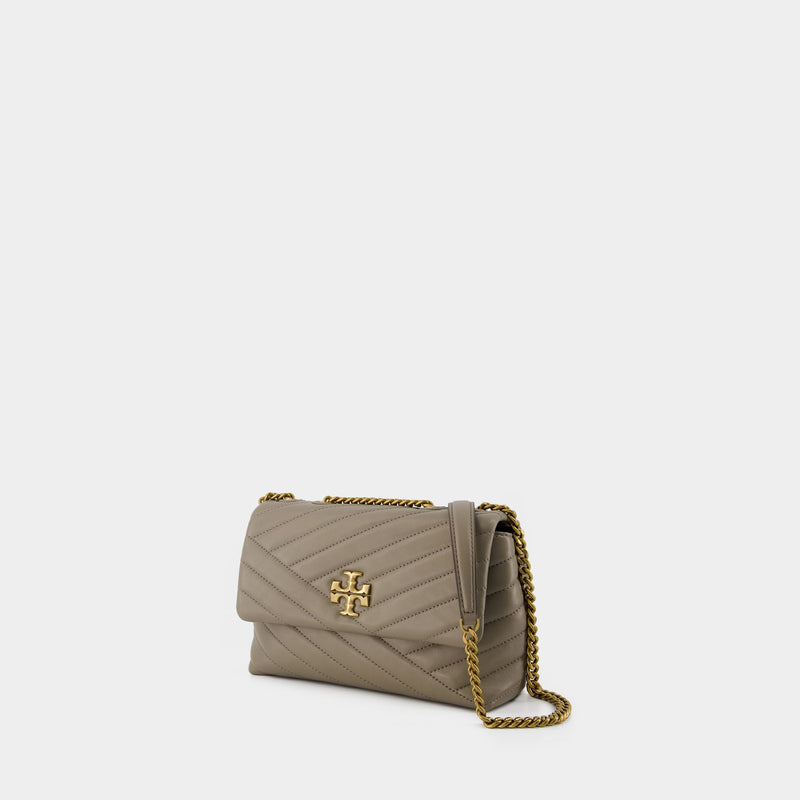 Kira Chevron Small Bag - Tory Burch - Leather - Grey ref.956363
