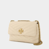 Kira Chevron Small Hobo Bag - Tory Burch -  New Cream - Leather