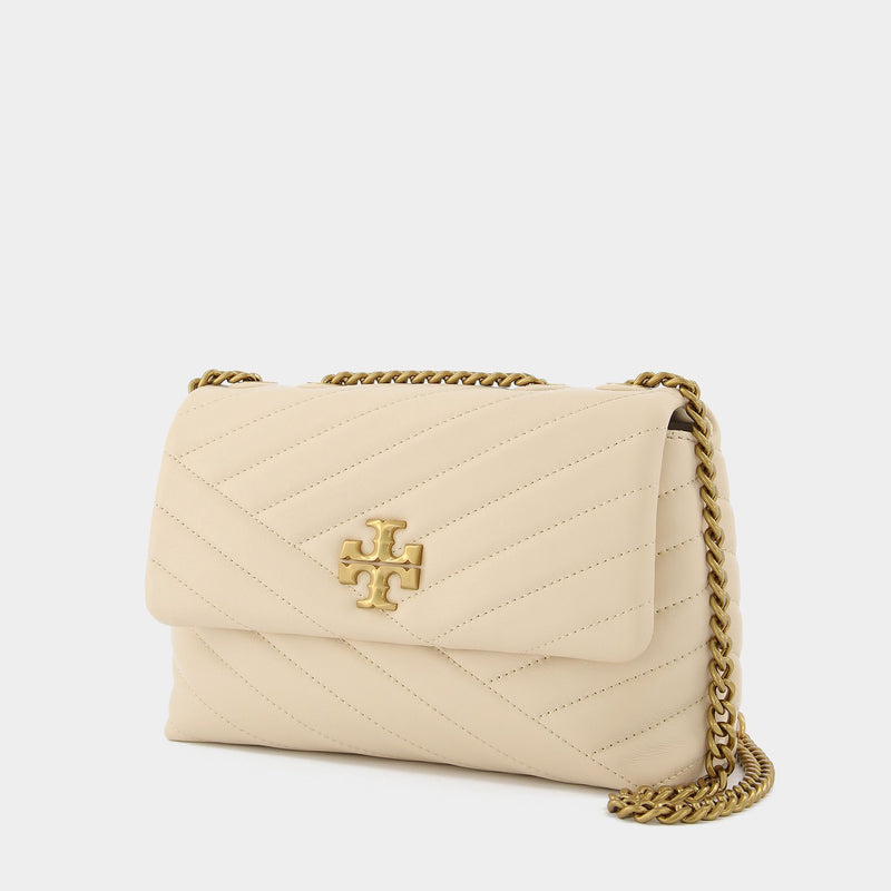 Kira Chevron Small Hobo Bag - Tory Burch -  New Cream - Leather