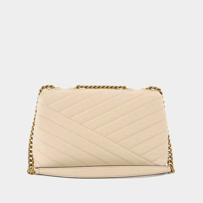 Tory Burch Mini Kira Chevron Quilted Leather Top Handle Bag In New Cream