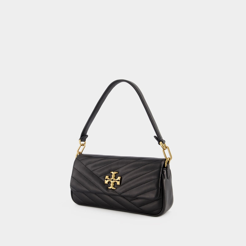 Tory Burch Kira Chevron Small Leather Shoulder Bag Black