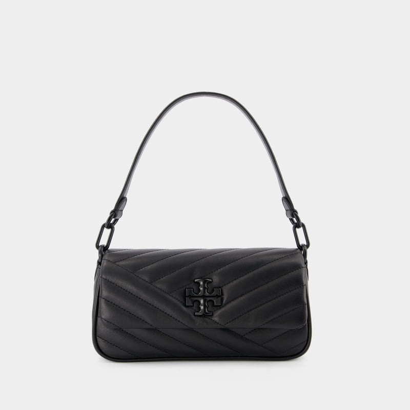 Small Kira Chevron Bag - Tory Burch - Black/Grey - Leather