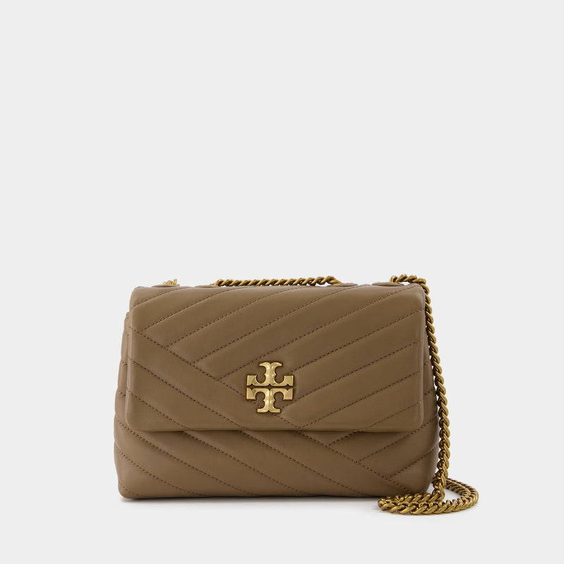 Kira Chevron Small Hobo Bag - Tory Burch -  Sand Piper - Leather