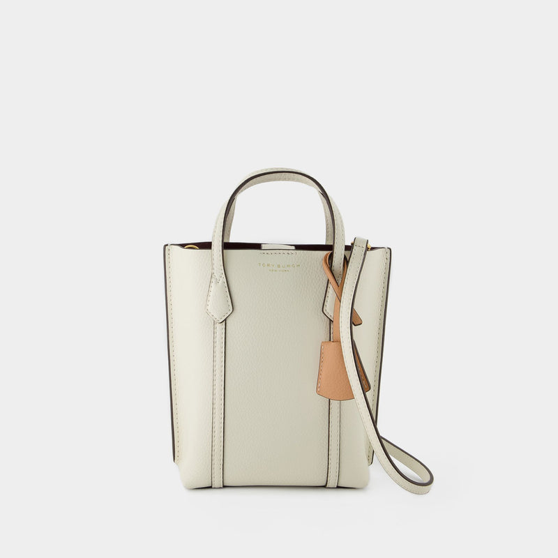 Tory Burch Ivory Leather Perry Tote Bag