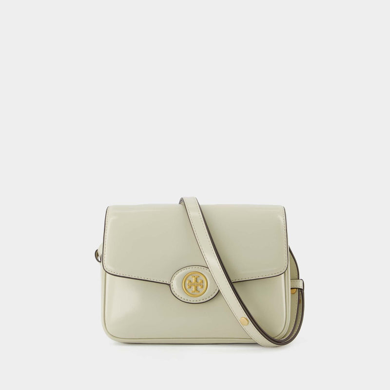 Tory Burch Robinson Leather Tote In New Cream/gold