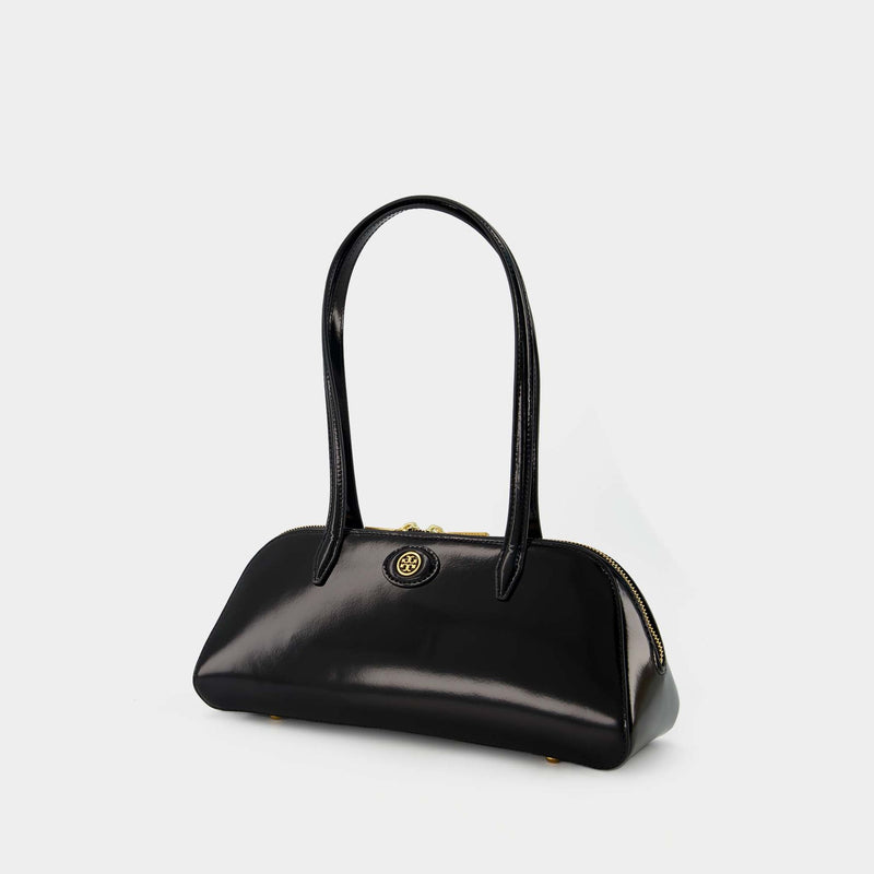 Tory Burch Robinson Small Leather Tote Black