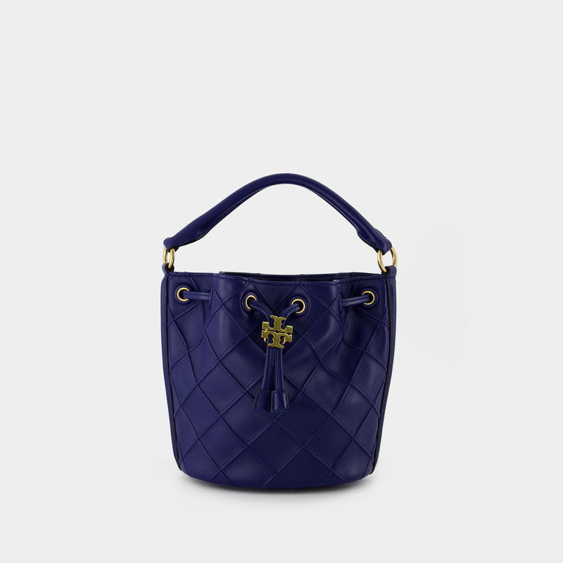 Tory Burch Fleming Soft Mini Bucket Bag in Blue