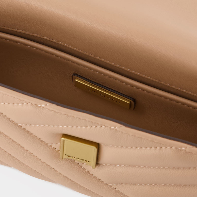 Tory Burch Kira chevron-quilt leather purse, Brown