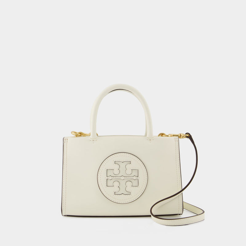 Mini Ella Bio Shopper Bag Tory Burch White Synthetic Leather