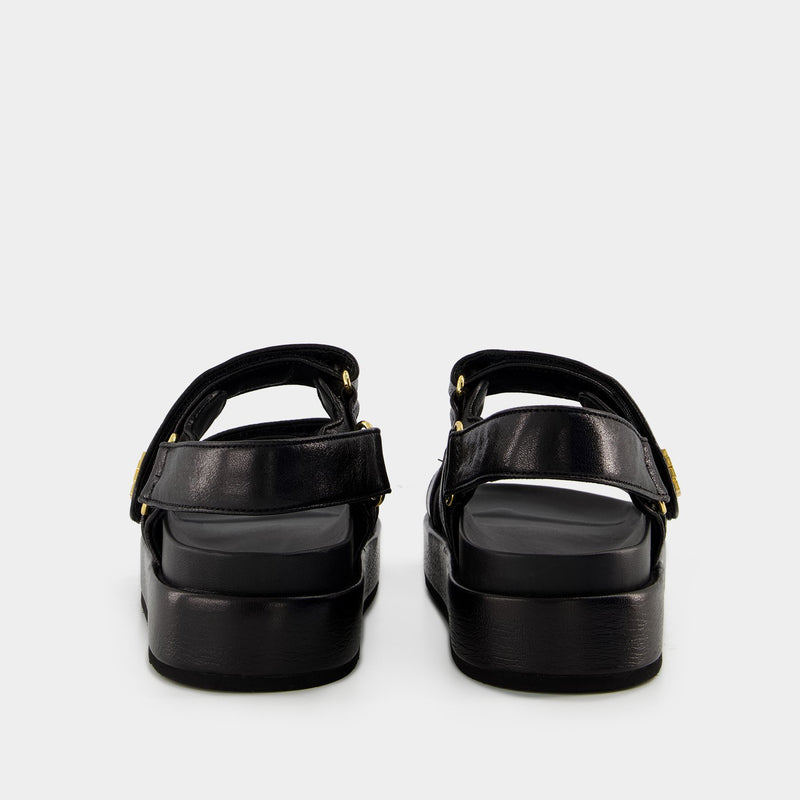 Kira Sport Sandals - Tory Burch - Leather - Black