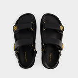 Kira Sport Sandals - Tory Burch - Leather - Black